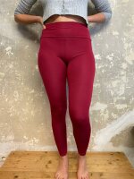 Leggings breit. Bund S/M 32 dkrot