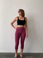 Leggings 3/4 breit. Bund S/M 02 schwarz