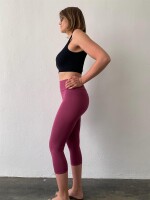 Leggings 3/4 breit. Bund S/M 02 schwarz