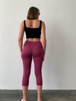 Leggings 3/4 breit. Bund S/M 02 schwarz