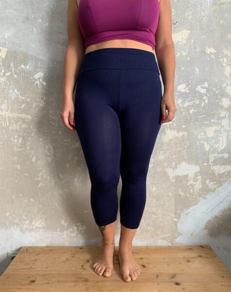 Leggings 3/4 breit. Bund S/M 26 nachtblau