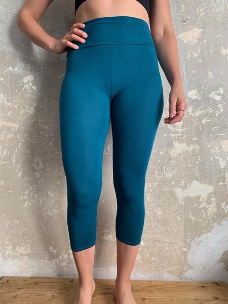 Leggings 3/4 breit. Bund S/M 50 peacock