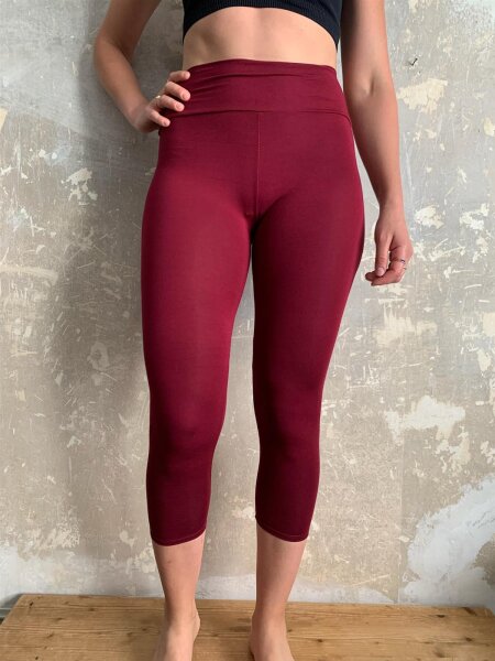 Leggings 3/4 breit. Bund S/M 100 bordeaux