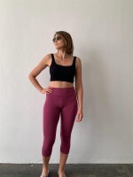 Leggings 3/4 breit. Bund S/M 100 bordeaux