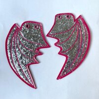 Dragonwings pink silber glitter