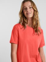 Shirt Pieces PCRia SS Fold Up Solid Tee Noos Hot Coral