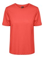 Shirt Pieces PCRia SS Fold Up Solid Tee Noos Hot Coral