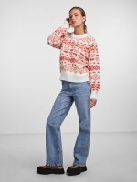 Pullover Pieces PCJianna L/S O-Neck Knit Cloud Dancer/Red...
