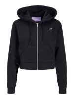 Sweatjacke JJXX JXAbbie LS Brush Zip Hood Black White
