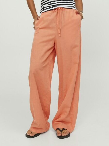 Hose JJXX JXFlora Linen Blend MW Pant Peach Echo