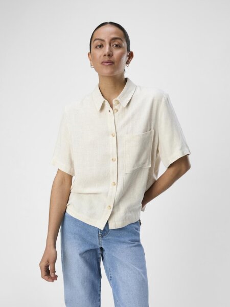 Hemd Object ObjSanne SS Shirt Sandshell