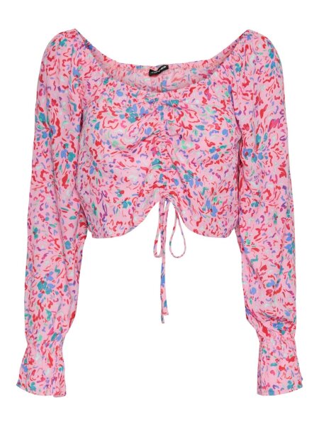 Top Pieces PCArine LS Cropped Tie Prism Pink/Graphic M