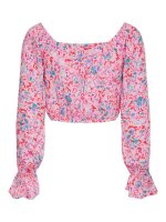 Top Pieces PCArine LS Cropped Tie Prism Pink/Graphic M