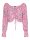 Top Pieces PCArine LS Cropped Tie Prism Pink/Graphic M
