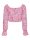 Top Pieces PCArine LS Cropped Tie Prism Pink/Graphic M