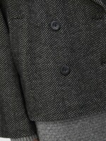 Jacke Object OBJKeily Short Jacket Medium Grey/Black Herringbone