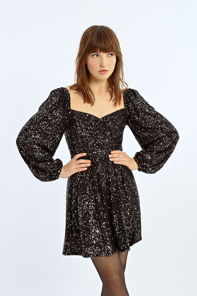 Kleid Lili Sidonio Young Ladies Knitted Dress ML26CH Black