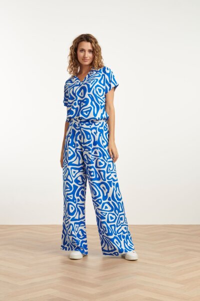 Hose Smashed Lemon 25004 Cobalt Blue/White