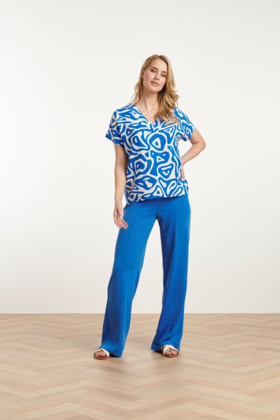 Bluse Smashed Lemon 25002 Cobalt Blue/White