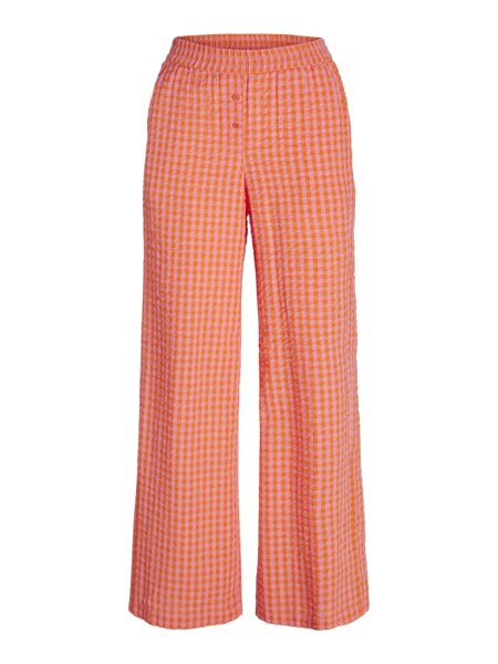 Hose JJXX JXPetra Seersucker HW Pant Persimmon Orange/Morning Glory