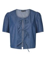 Top Pieces PCTenim SS Top WVN Medium Blue Denim
