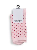 Socken Pieces PCSebby Glitter Long 1-Pack Pink-A-Boo/Small Dot