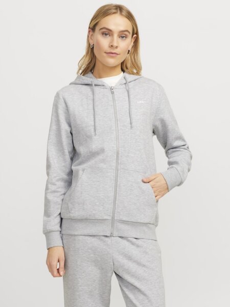 Sweatjacke JJXX JXAbbie RLX LS Zip Hood Light Grey