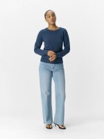 Pullover Object OBJThess L/S O-Neck Knit Dark Denim/Melange