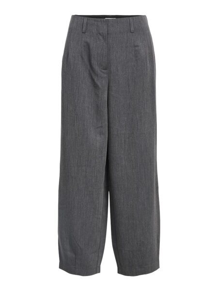 Hose Object OBJIvalo HW Wide Barrel Pants Dark Grey Melange