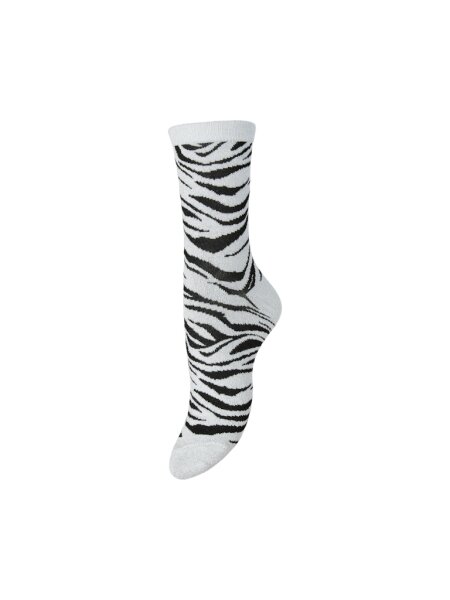 Socken Pieces PCSebby Glitter Zebra 1-Pack Bright White/Zebra