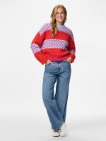 Pullover Pieces PCJanel LS O-Neck Knit Beetroot Purple/Honeycomb