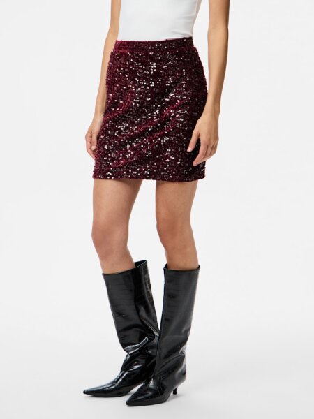 Rock Pieces PCKam HW New Short Skirt Tawny Port