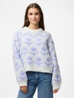 Pullover Pieces PCJudie LS O-Neck Short Knit Cloud Dancer/Baby Lavender
