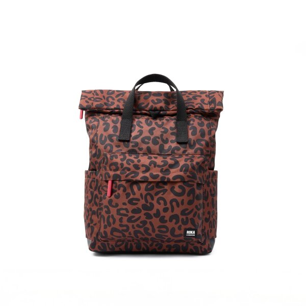 Rucksack Roka Canfield Medium Recycled Canvas Leopard Print
