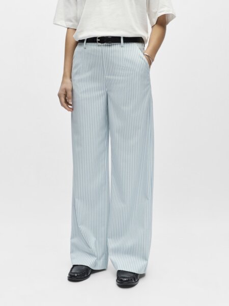 Hose Object Objlisa Wide Pant AOP Cloud Dancer/Winter Sky