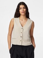 Weste Pieces PCVinsty Short Vest Silver Lining