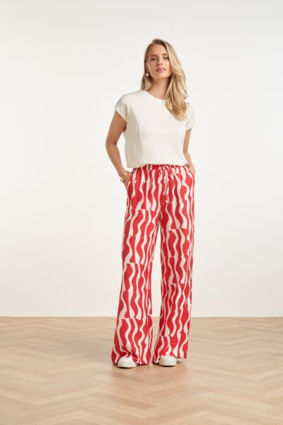 Hose Smashed Lemon 26026 Pants Red/White