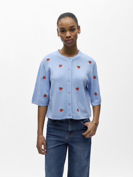 Cardigan Object OBJThess 3/4 sleeve Serenity/Strawberry