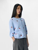 Cardigan Object OBJThess 3/4 sleeve Serenity/Strawberry