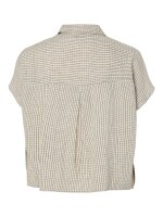 Bluse Pieces PCPia SS Tie Shirt Birch/Black