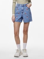 Shorts Pieces PCSky HW Embroidery Denim Light Blue