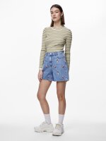 Shorts Pieces PCSky HW Embroidery Denim Light Blue