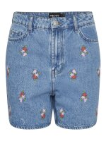 Shorts Pieces PCSky HW Embroidery Denim Light Blue