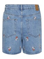 Shorts Pieces PCSky HW Embroidery Denim Light Blue