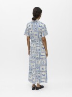 Kleid Object ObjVima S/S Midi Dress Birch/Azure Blue