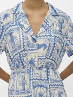 Kleid Object ObjVima S/S Midi Dress Birch/Azure Blue