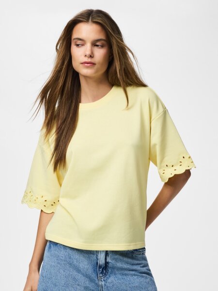 Shirt PCChilli Summer SS Broidery JRS Tee French Vanilla