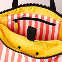 Rucksack Roka Canfield Medium Recycled Canvas Coral Stripe