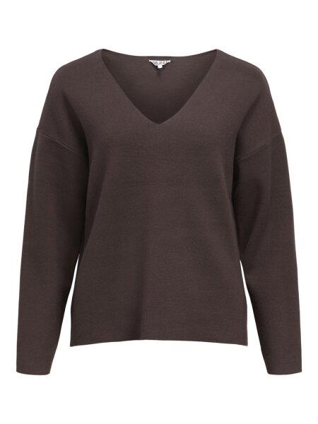 Pullover Object ObjReynard V-Neck Noos Seal Brown
