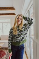 Cardigan Freequent FQAlpa Green Mel Off-White